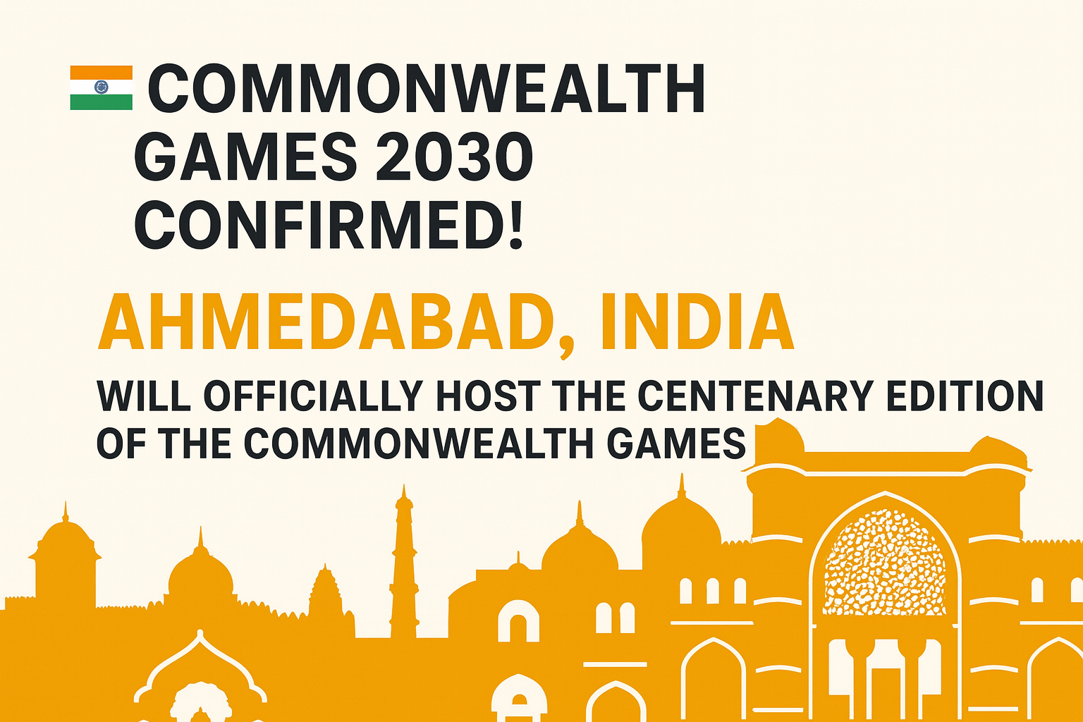 Commonwealth Games 2030 Officially Awarded to Ahmedabad, India